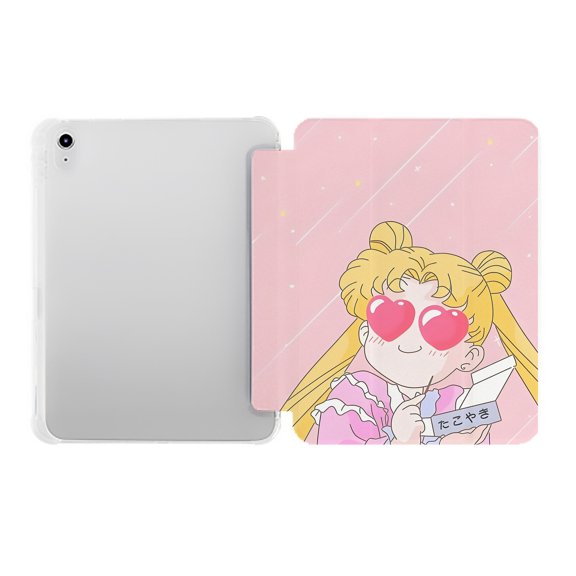 （画像用） 美少女戦士セーラームーン Sailor Moon IPad ケース ペン収納付き 三つ折りスタンド PUレザー×シリコン 対応機種9.5/10.5/10.9インチ